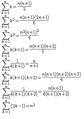 нахождения суммы натуральных последовательных целых чисел