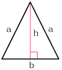 Площадь равнобедренного треугольника