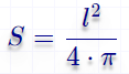 Площадь  круга по длине окружности формула