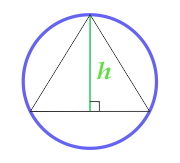 Описанного около равностороннего треугольника, вычисляемая по высоте треугольника