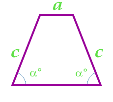 Площадь равнобедренной трапеции через ее малое основание, боковую сторону и угол при большем основании