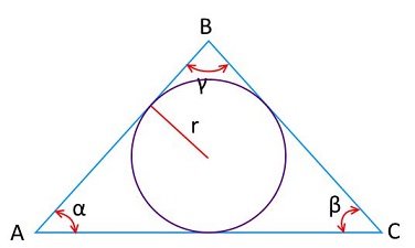 Найти площадь треугольника с помощью радиуса вписанной окружности