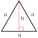 Найти длину высоты треугольника зная длину стороны